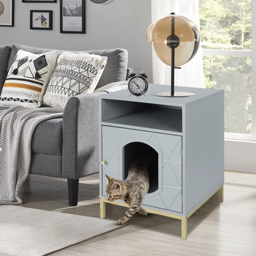 Tucker Murphy Pet™ Pet Side Table, Cat Litter Box Enclosure, Litter Box